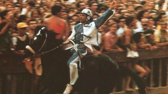 L’arrivo vittorioso di Cianchino e Benito (foto da. ilpalio.org) L’arrivo vittorioso di Cianchino e Benito (foto da. ilpalio.org)