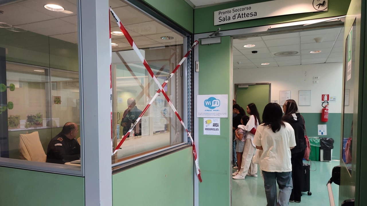 La vetrata (riparata), distrutta nella serata di sabato dall’esagitato (Foto Attalmi) La vetrata (riparata), distrutta nella serata di sabato dall’esagitato (Foto Attalmi)