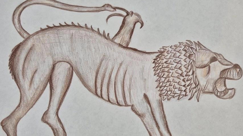 Il disegno della Chimera è stato realizzato da Amelia Gatteschi Il disegno della Chimera è stato realizzato da Amelia Gatteschi