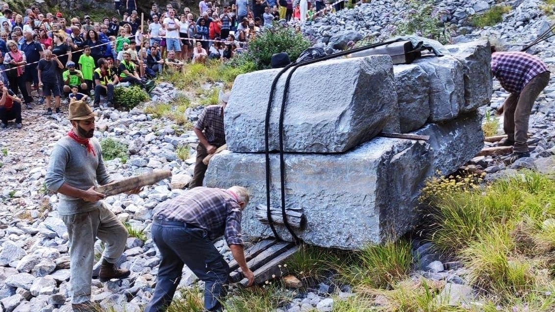 Un’immagine della rievocazione della lizzatura a Resceto Un’immagine della rievocazione della lizzatura a Resceto