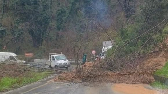 Il punto della provinciale del San Baronto dove è avvenuta la frana che ha bloccato il traffico verso Casalguidi e Lamporecchio Il punto della provinciale del San Baronto dove è avvenuta la frana che ha bloccato il traffico verso Casalguidi e Lamporecchio