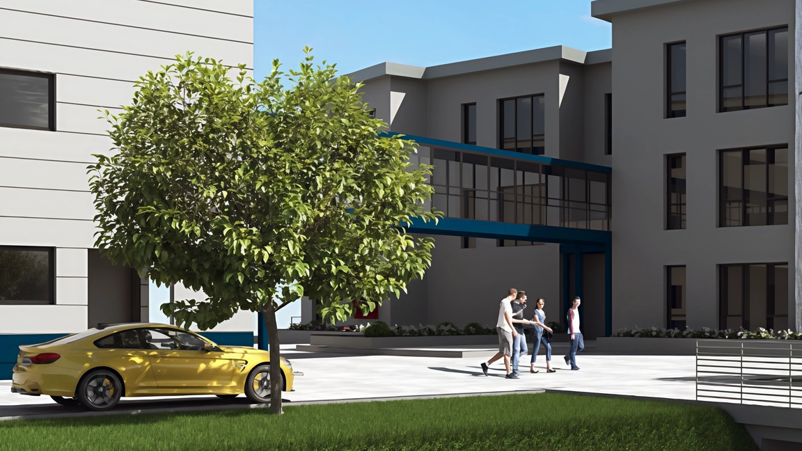 Il rendering del progetto relativo al nuovo centro direzionale della multinazionale ACelli