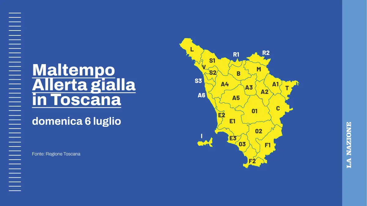 Rischio di temporali forti, una domenica di allerta gialla in tutta la Toscana