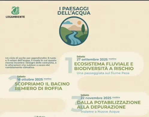 Legambiente, un ciclo di eventi itineranti gratuiti per approfondire il ruolo e il valore dell’acqua in Toscana