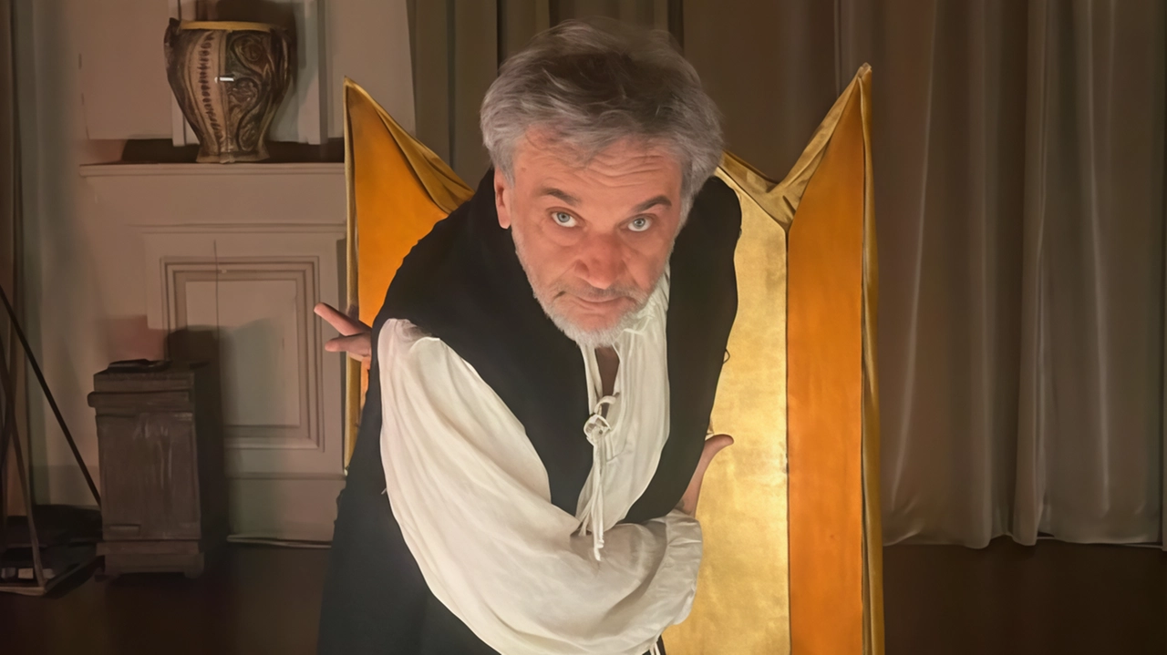 L’attore Mario Spallino in scena al museo Galileo con ’. Caterina, la madre di Leonardo L’attore Mario Spallino in scena al museo Galileo con ’. Caterina, la madre di Leonardo