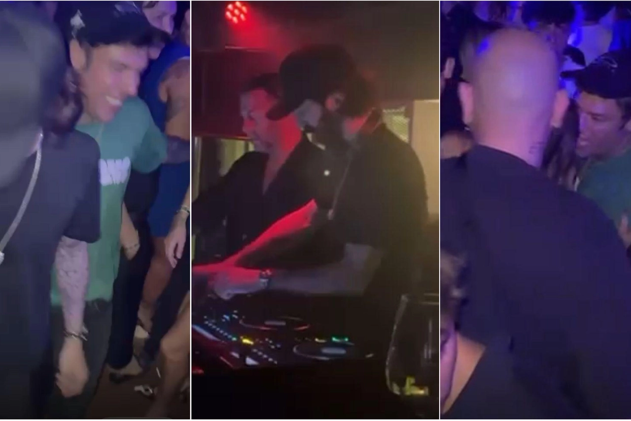 Leonardo Maria Del Vecchio e Fedez durante la serata andata in scena al Twiga