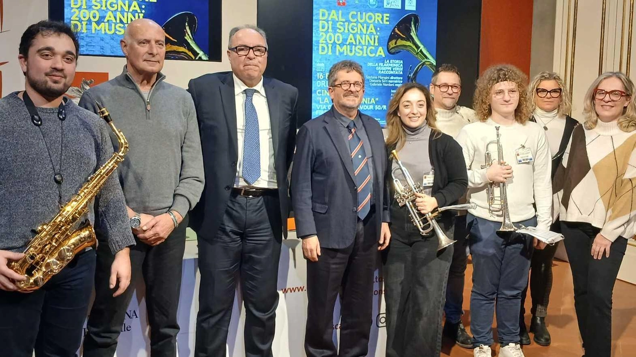 Un momento della presentazione dell’evento ’Dal cuore di Signa: 200 anni di musica’ Un momento della presentazione dell’evento ’Dal cuore di Signa: 200 anni di musica’
