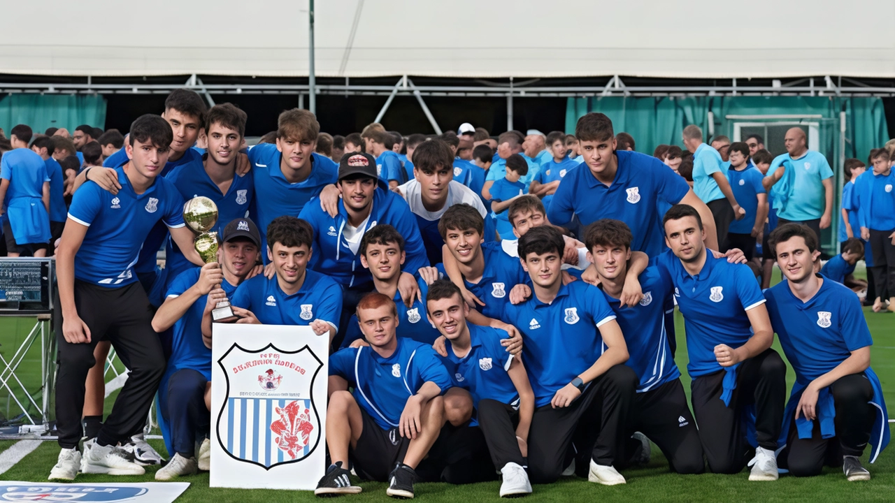 Gruppo giovanile della Floria durante la presentazione delle squadre Gruppo giovanile della Floria durante la presentazione delle squadre