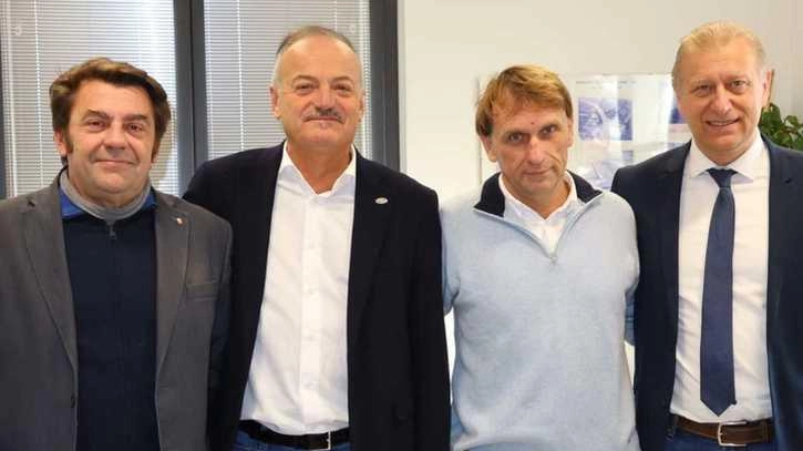 Carlo Alberto Carrai, il nuovo presidente Dino Sodini, Andrea Celli e il direttore Ghimenti Carlo Alberto Carrai, il nuovo presidente Dino Sodini, Andrea Celli e il direttore Ghimenti