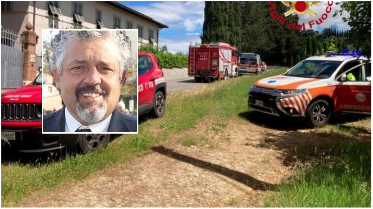 Acidente terrível em Montespertoli, Alfredo Talli (na caixa) que morreu esmagado pelo trator