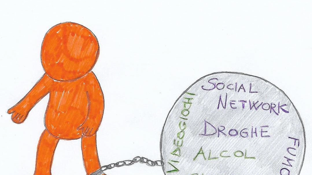 Le dipendenze nei giovani nel disegno degli studenti di III D della Dino Compagni