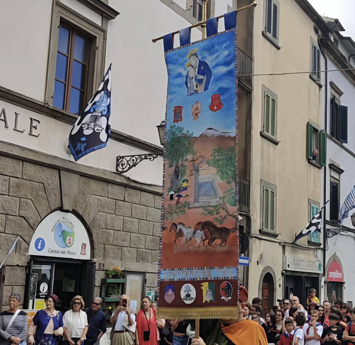 Palio, mostrato il dipinto di Saccardi Palio, mostrato il dipinto di Saccardi
