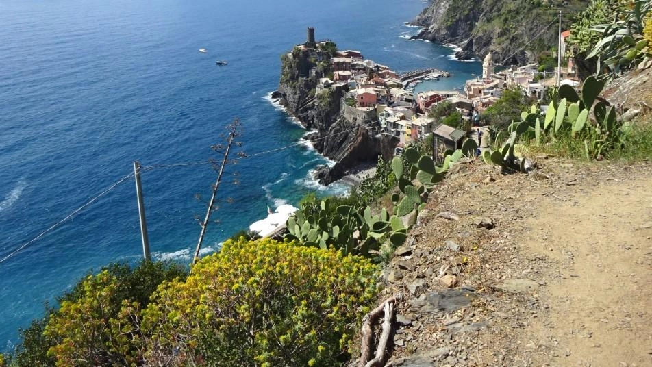 Scorcio di mare dal sentiero verde-azzurro appena sopra Vernazza