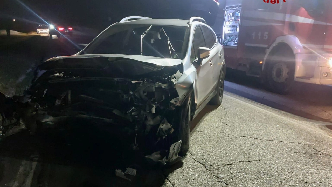 Una delle auto coinvolte nell'incidente