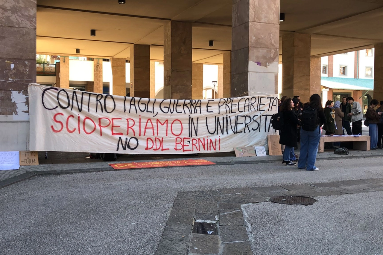 La protesta contro ai tagli all'università