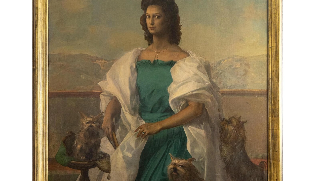 Ritratto di Rosa Segreto realizzato da Pietro Annigoni, dove indossa alcuni dei gioielli in asta