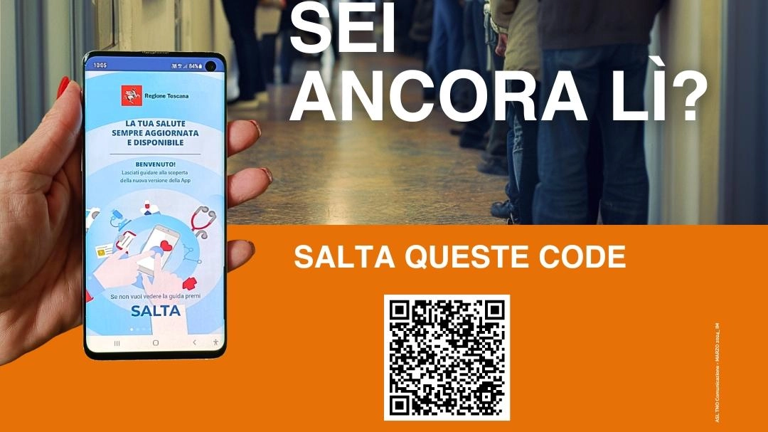 L'Azienda Usl Toscana nord ovest promuove servizi online per evitare code agli sportelli, offrendo oltre trenta servizi regionali e aziendali accessibili da casa. Una campagna invita gli utenti a utilizzare i QR code per saltare le code e usufruire dei servizi online. Punti informativi itineranti sono disponibili per spiegare l'utilizzo dei servizi online.