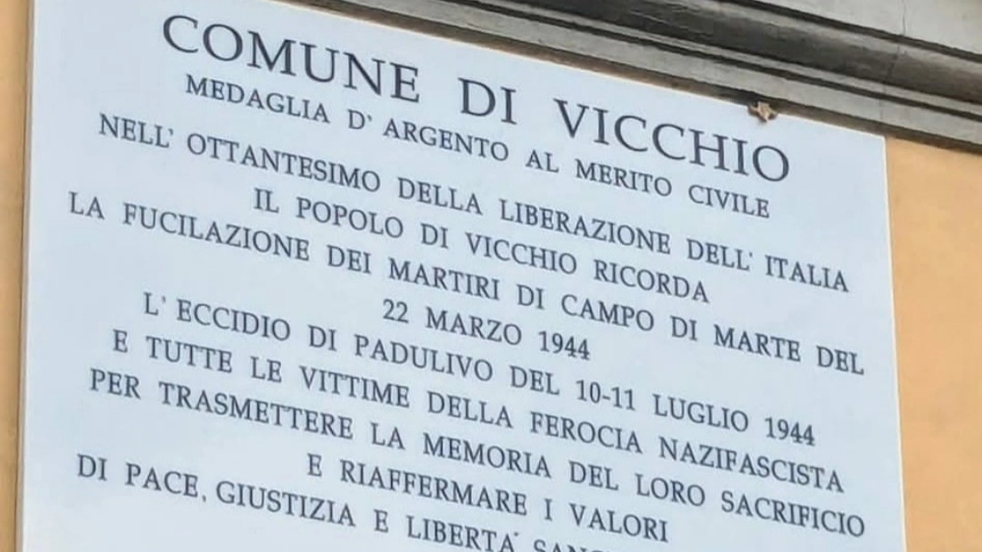 A Vicchio la cerimonia con la scopertura della targa in memoria dei Martiri di Campo Marte e delle vittime dell’Eccidio Padulivo