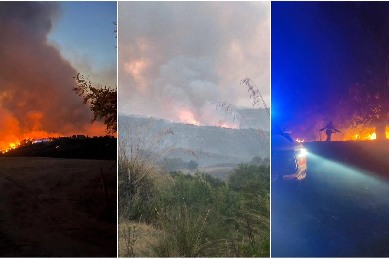 Alcune immagini pubblicate dagli utenti su Facebook testimoniano la vastità dell'incendio di Roccalbegna
