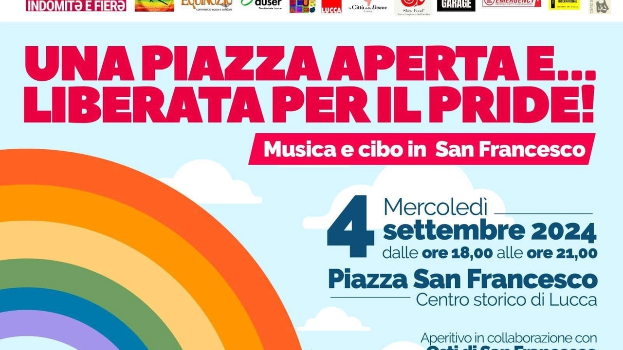 La locandina dell’appuntamento di domani (ore 18-21) in piazza San Francesco a sostegno del Toscana Pride di sabato prossimo La locandina dell’appuntamento di domani (ore 18-21) in piazza San Francesco a sostegno del Toscana Pride di sabato prossimo