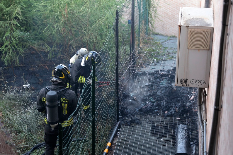I vigili del fuoco sul posto