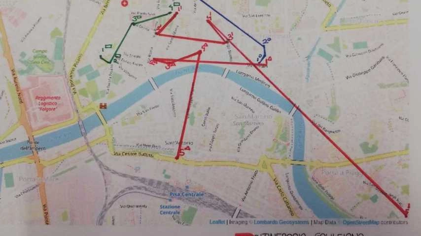 Mappa degli itinerari proposti