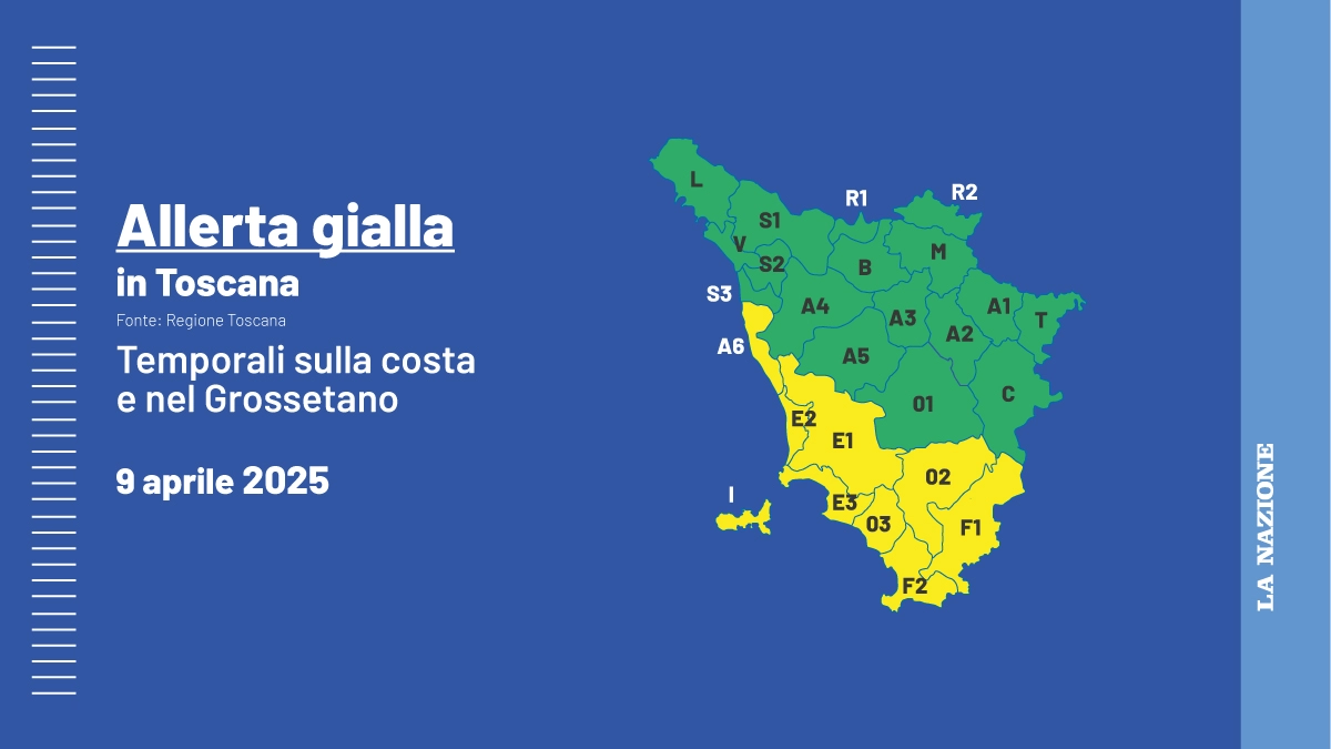 Maltempo, allerta gialla per temporali sulla costa e nel Grossetano