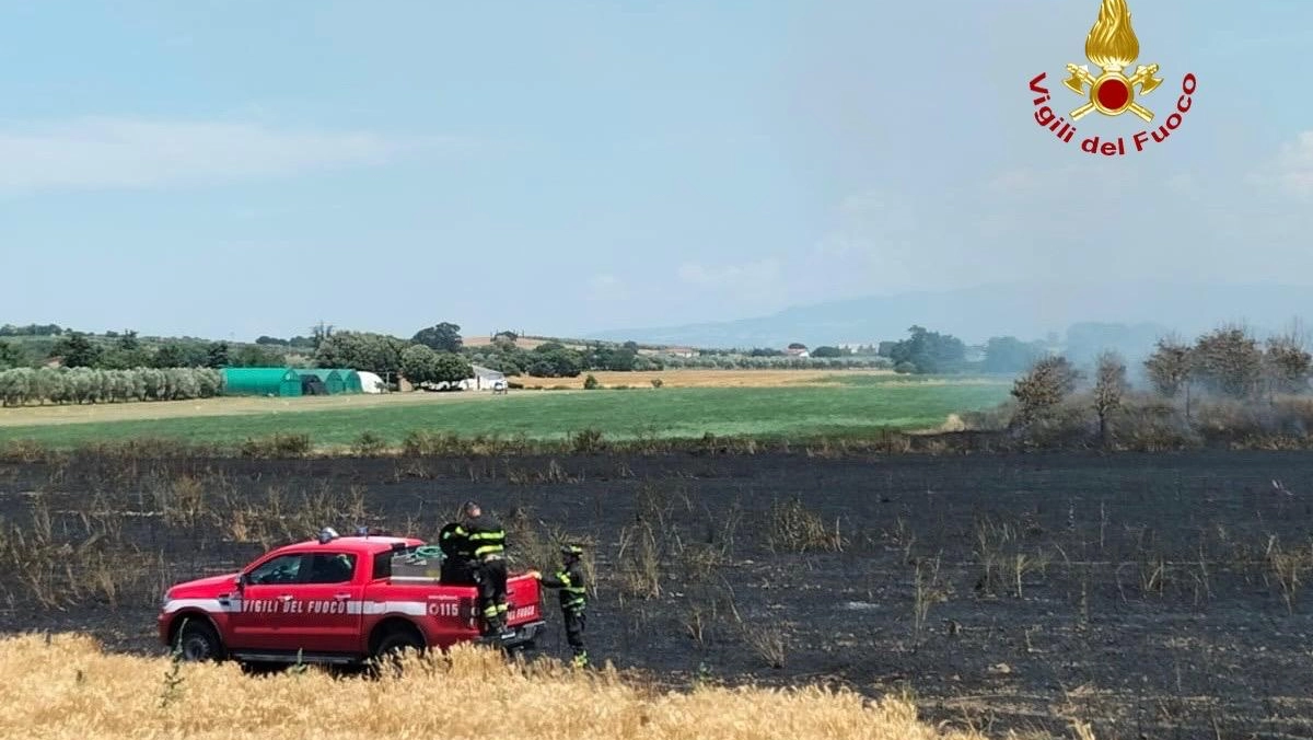 I vigili del fuoco sul luogo dell'incendio I vigili del fuoco sul luogo dell'incendio