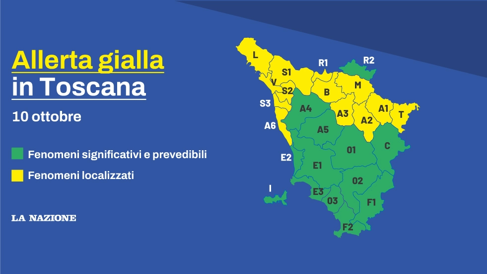 Scatta un'allerta gialla in Toscana per temporali e mareggiate Scatta un'allerta gialla in Toscana per temporali e mareggiate