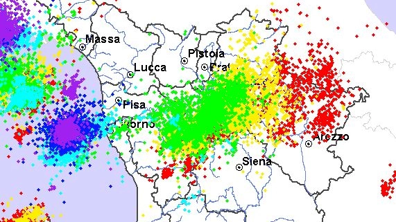 La mappa dei fulmini