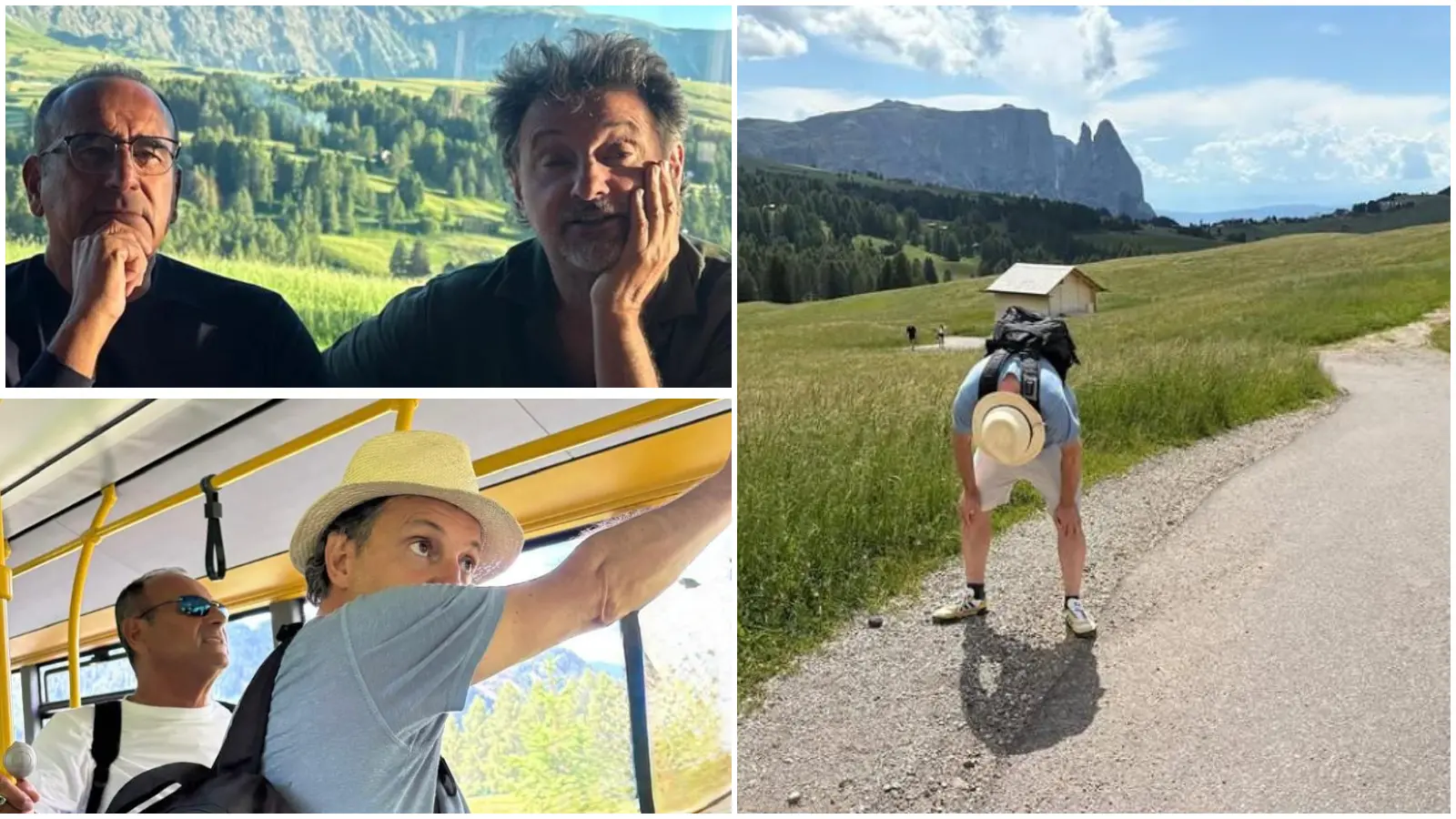 Tra “borseggiatori” e voglia di mare, le vacanze di Carlo Conti e Leonardo Pieraccioni in montagna