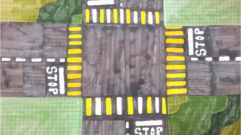 Il disegno dei ragazzi della classe IIC sul tema della sicurezza stradale