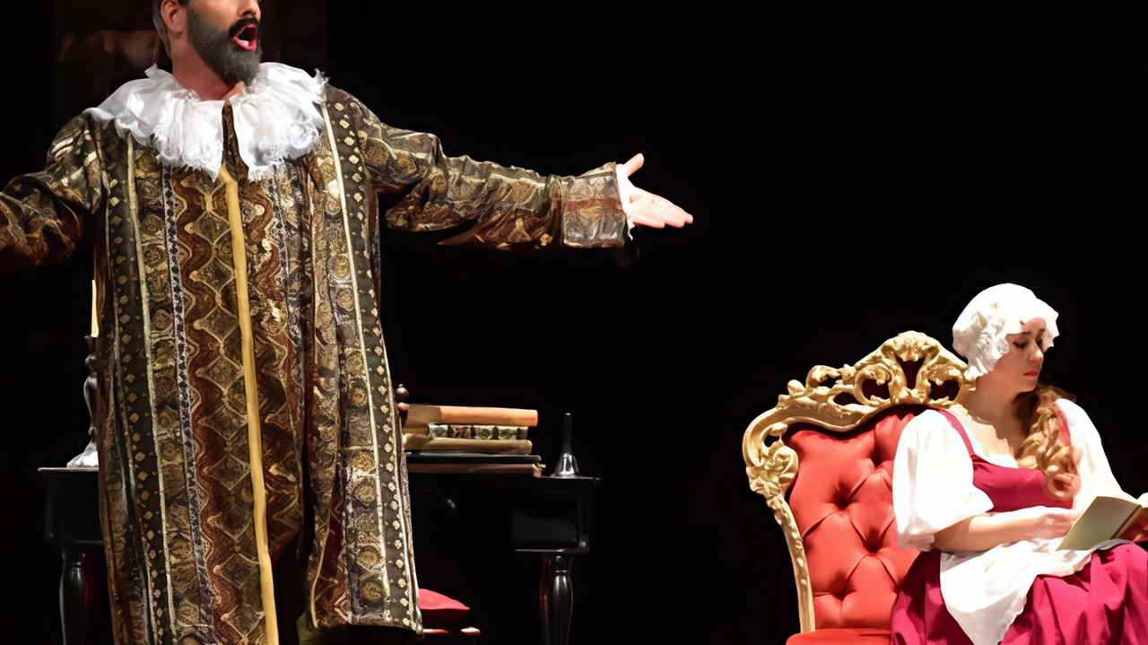 Ferruccio Finetti e Ana Seixas nel ruolo di Uberto e della sua serva Serpina, in scena per ’La serva padrona’ di Pergolesi Ferruccio Finetti e Ana Seixas nel ruolo di Uberto e della sua serva Serpina, in scena per ’La serva padrona’ di Pergolesi