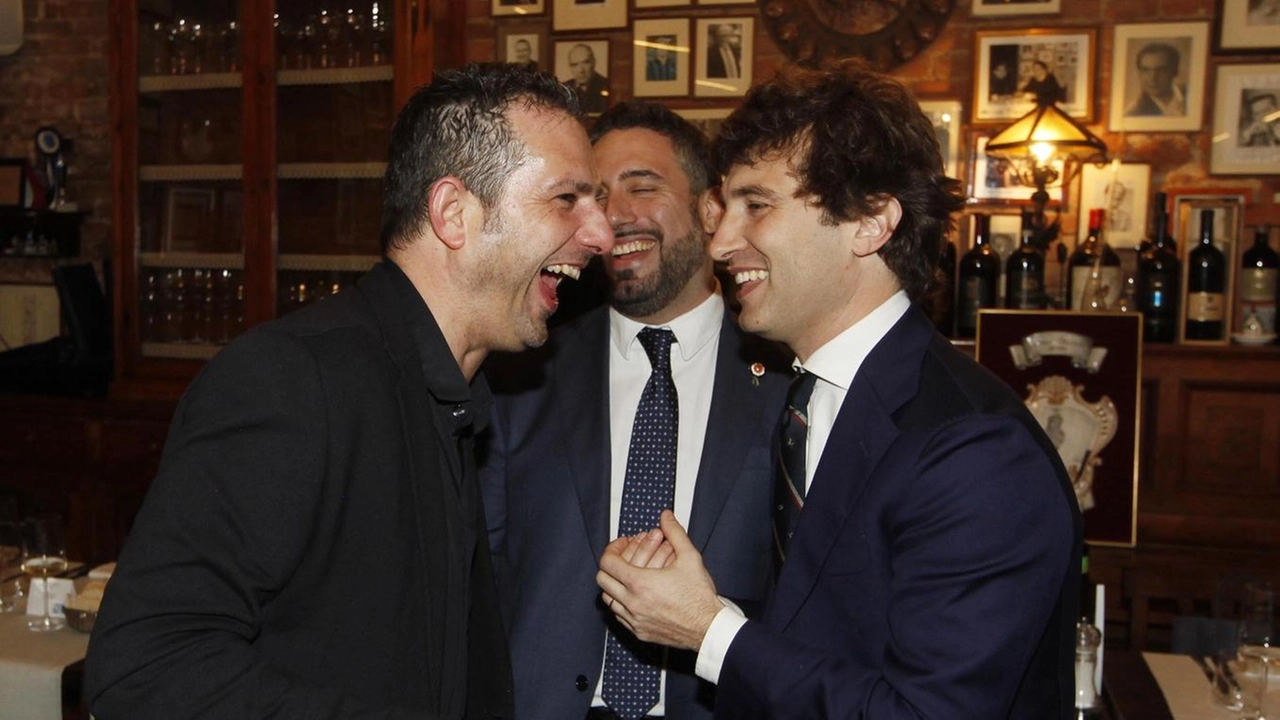 I mangini scherzano. alla cena offerta dai vittoriosi di Onda e Lupa