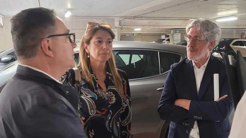 Gli assessori Papi, Tucci e Giordano al parcheggio Il Duomo appena insediati Gli assessori Papi, Tucci e Giordano al parcheggio Il Duomo appena insediati
