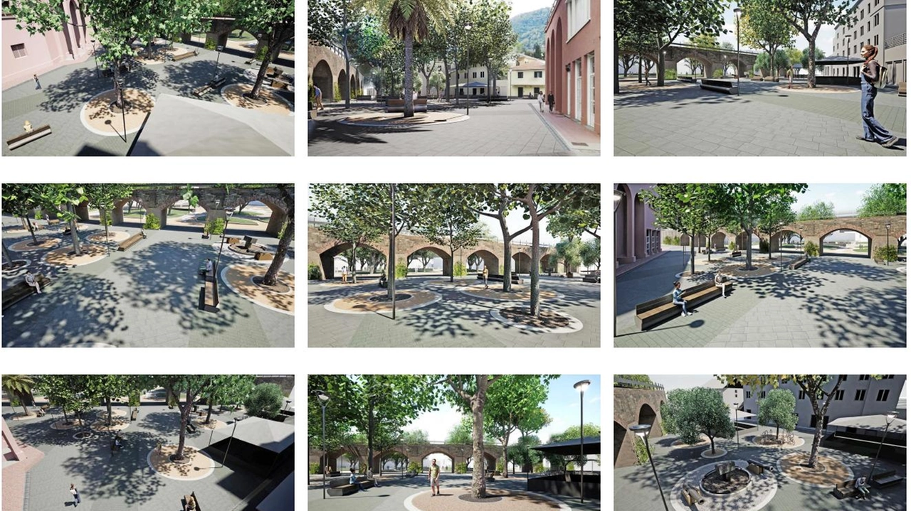 Il render del progetto di piazza Colombo a Levanto Il render del progetto di piazza Colombo a Levanto