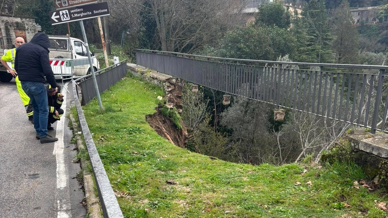 Narni, una foto della frana (dalla pagina FB del sindaco Lucarelli) Narni, una foto della frana (dalla pagina FB del sindaco Lucarelli)