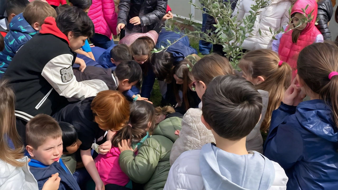 Il momento più emozionante: la piantumazione dell’olivo in memoria di Giacomo