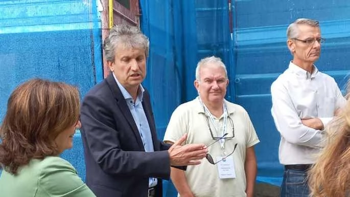 Il sopralluogo di Massimiliano Angori con i dirigenti Elena Casarosa e Luca Petrini Il sopralluogo di Massimiliano Angori con i dirigenti Elena Casarosa e Luca Petrini