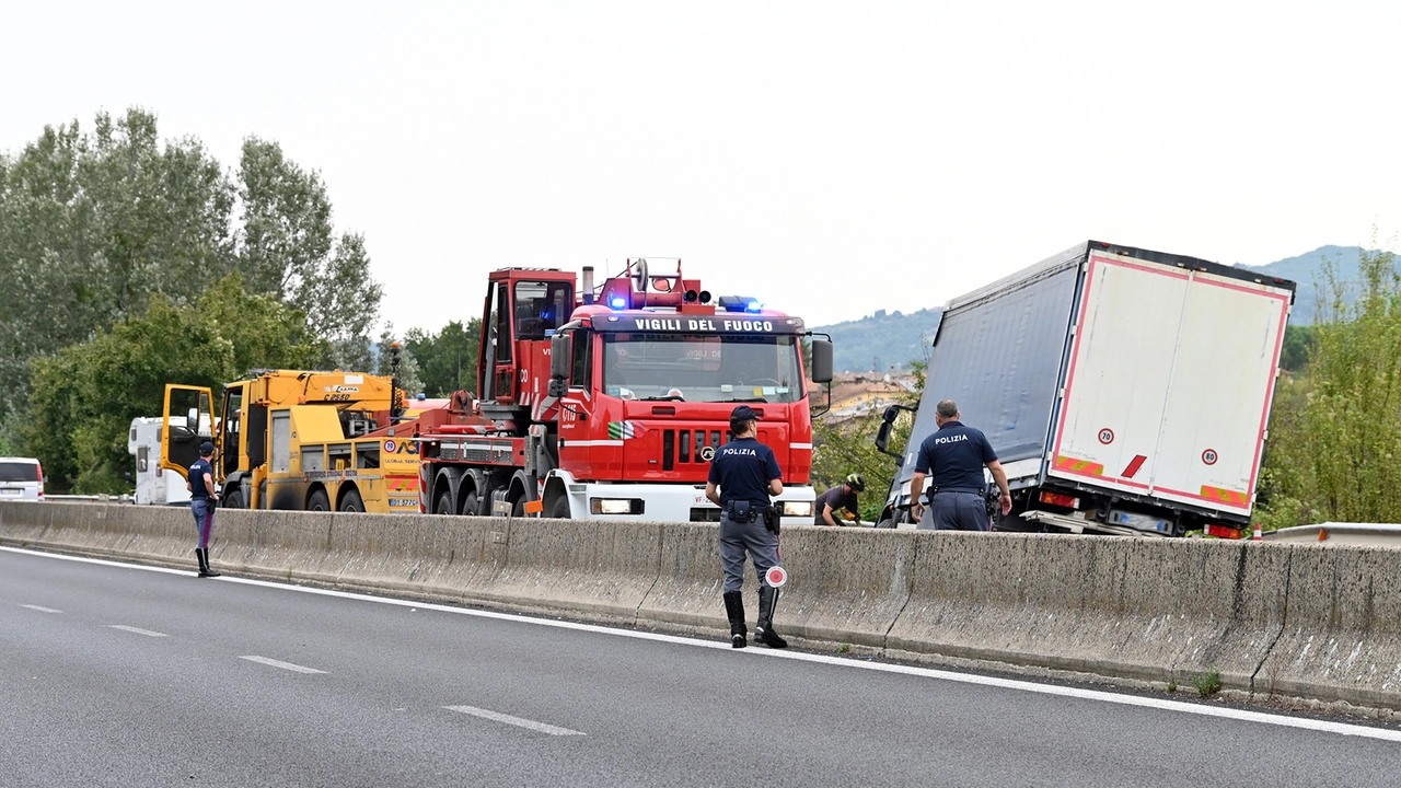 La scena dell'incidente sulla E45: qui è morta una bambina di otto anni