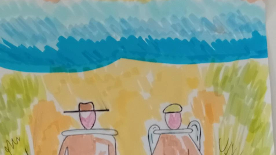 “I viandanti“, disegno realizzato dalla classe