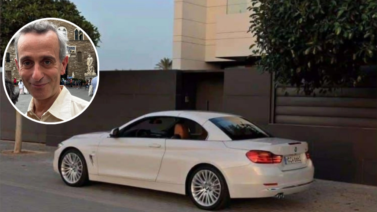 Daniele Lucchesi e la sua Bmw Serie 4 Cabrio bianca con cui si è allontanato da casa il 26 luglio scorso facendo perdere le proprie tracce