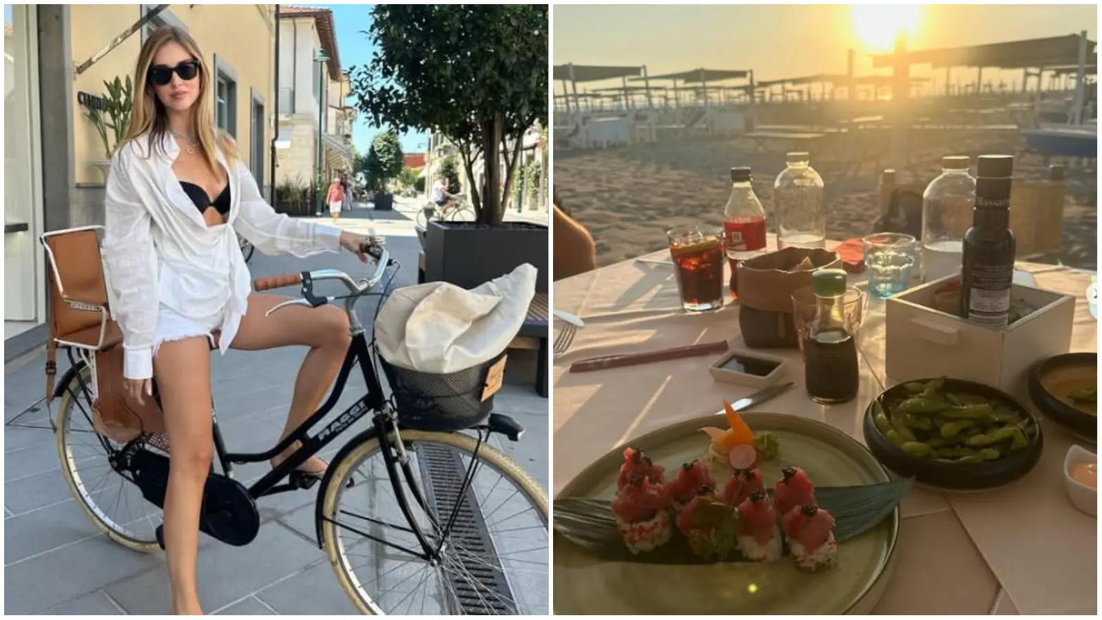 Tra bici e sushi: Chiara Ferragni, in Versilia la nuova dolce vita