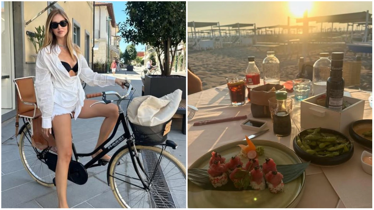 Tra bici e sushi: Chiara Ferragni, in Versilia la nuova dolce vita