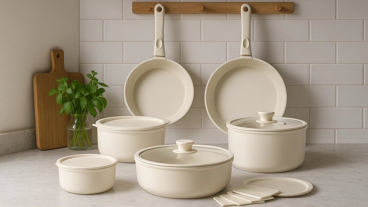 Set di padelle e pentole con rivestimento ceramico antiaderente Gipp Set di padelle e pentole con rivestimento ceramico antiaderente Gipp