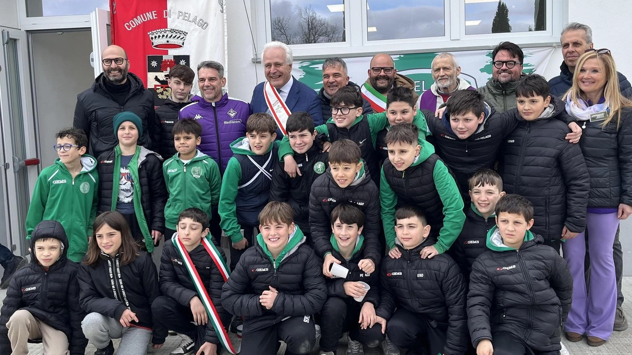 Inaugurazione dei nuovi spogliatoi a Pelago con i bimbi della Scuola calcio