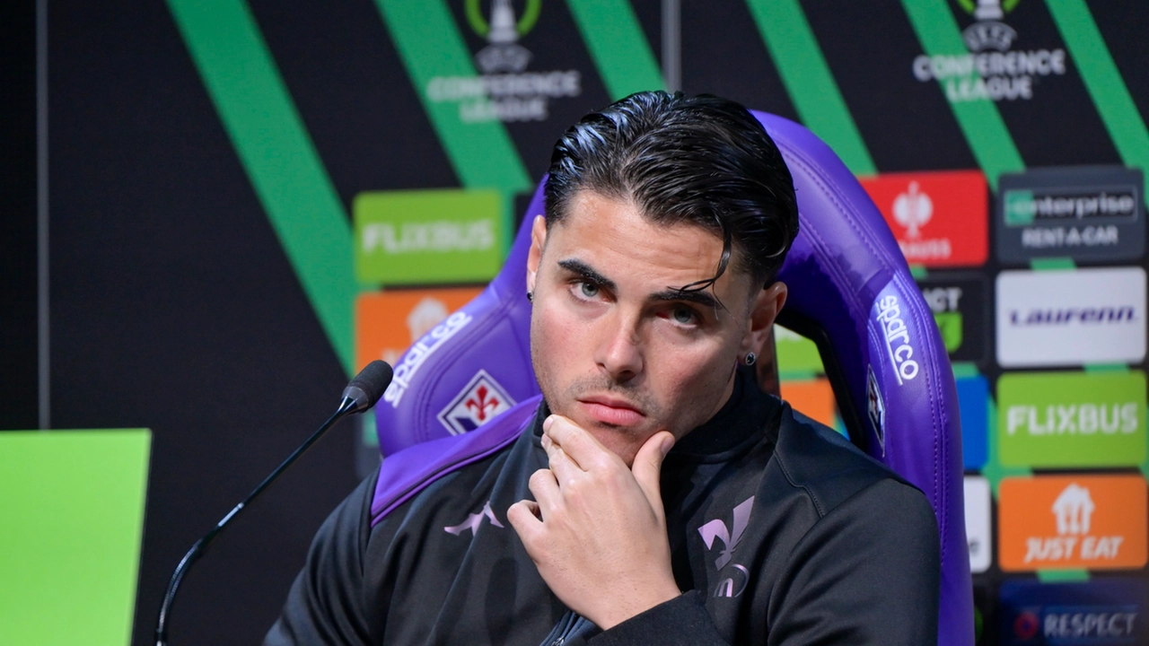 Riccardo Sottil durante la conferenza stampa prepartita (foto Germogli)