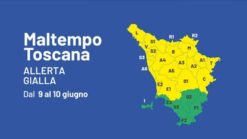 Maltempo, allerta gialla per forti temporali sulla Toscana centro settentrionale