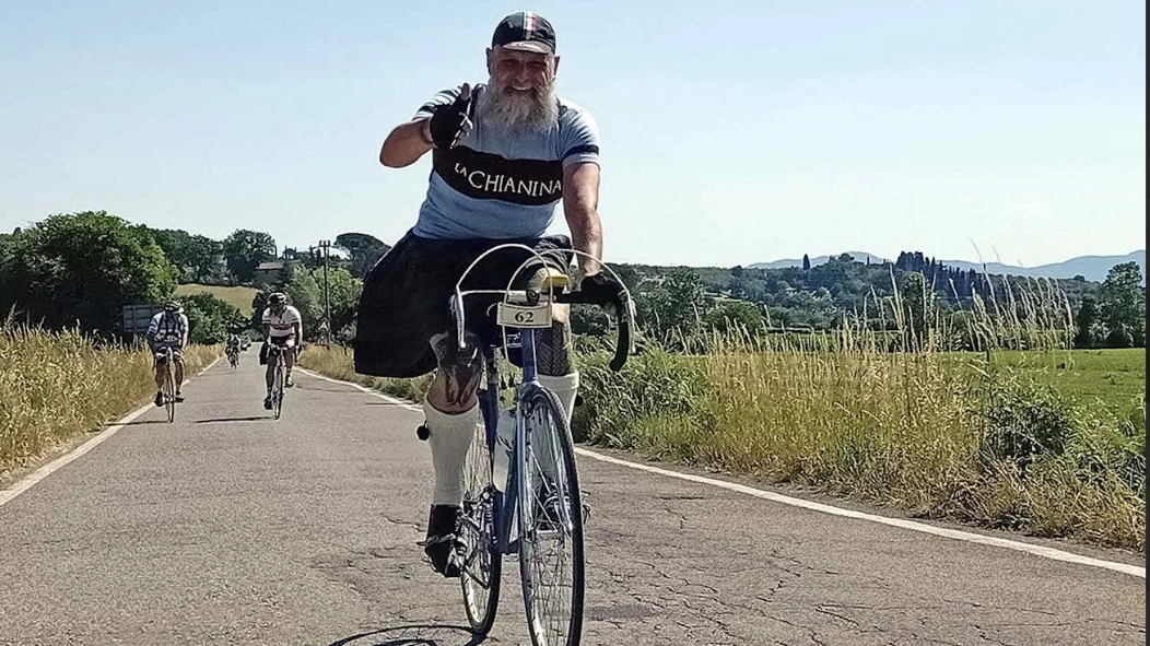 Un partecipante alla ciclostorica La Chianina Un partecipante alla ciclostorica La Chianina