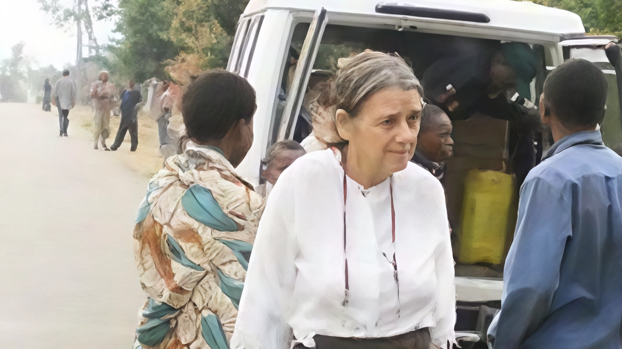 Chiara Castellani durante una delle sue missioni umanitarie in Congo